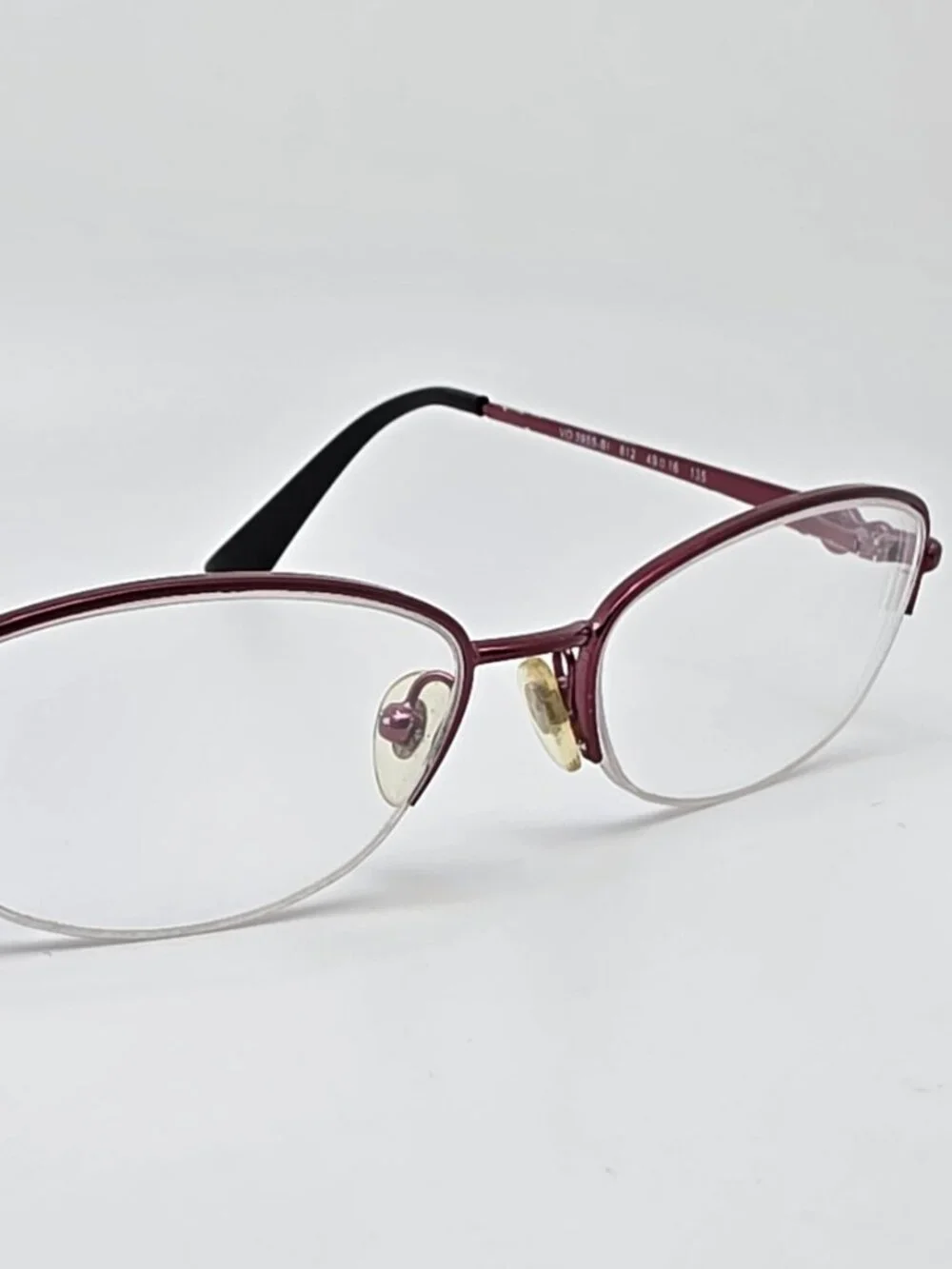 Vogue VO3955-BI 812 Plum Rhinestone Semi Rimless Cat Eye Eyeglasses Frame 49mm
